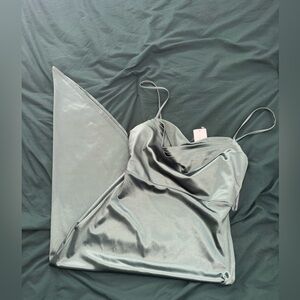 Windsor Satin Slip Dress in Sage